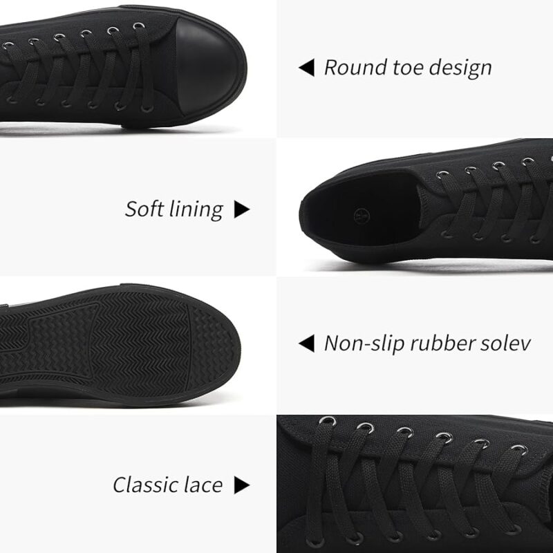 71DYUMACzjL._AC_UY900_ Men's Classic Low Top Canvas Fashion Sneaker - All Black