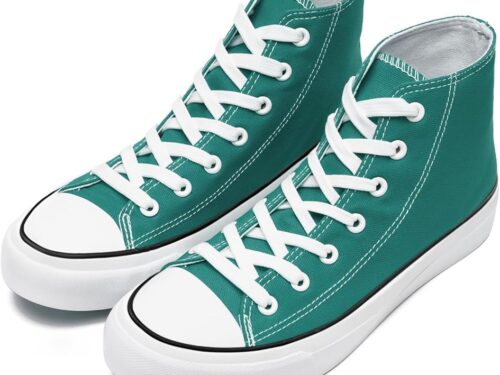Men's High Top Canvas Sneakers - Green