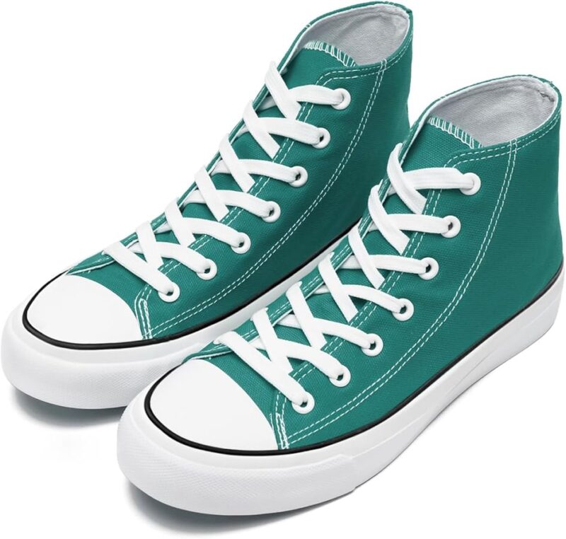 Men's High Top Canvas Sneakers - Green