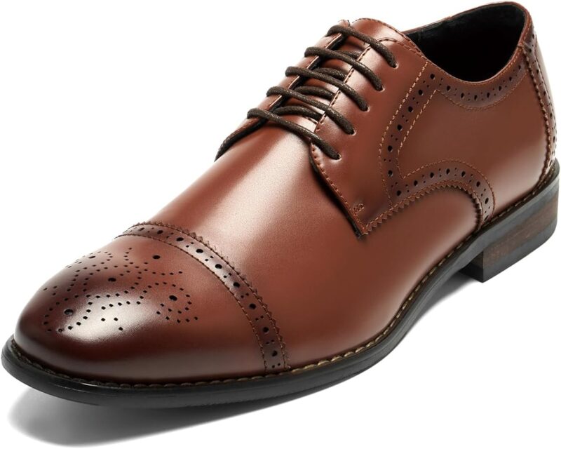 Men's Classic Cap-Toe Oxford Dress Shoes - Dark Brown