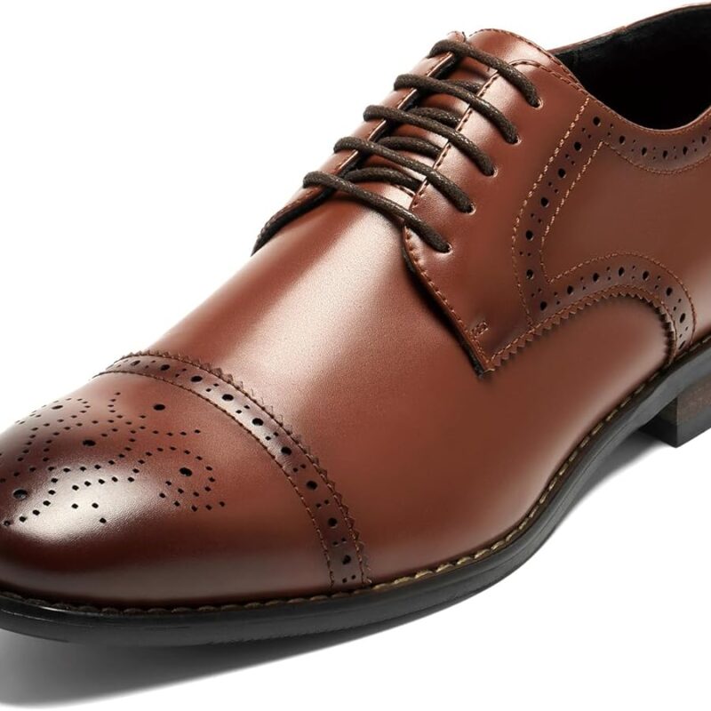 Men's Classic Cap-Toe Oxford Dress Shoes - Dark Brown