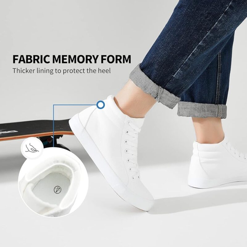 71FqEQwqTqL._AC_UY900_ Men's High Top Canvas Sneakers - All White