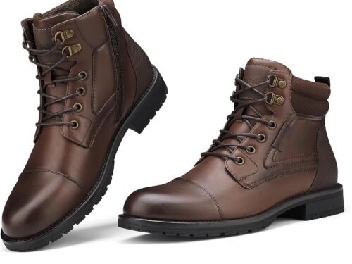 Brown Lace-Up Boot