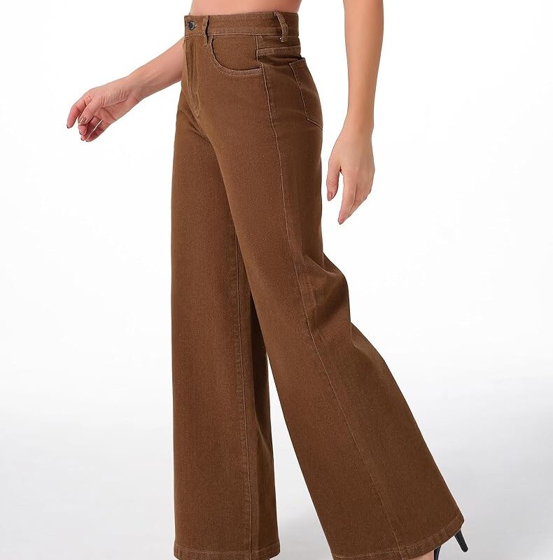Wide Leg Denim Trousers
