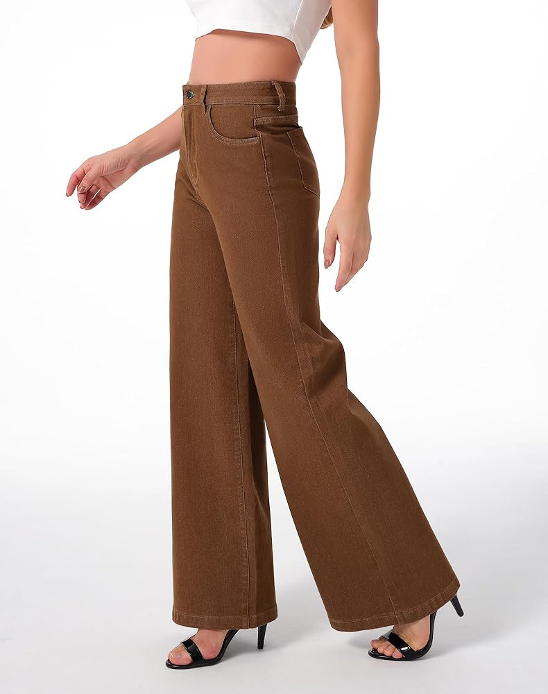 Wide Leg Denim Trousers