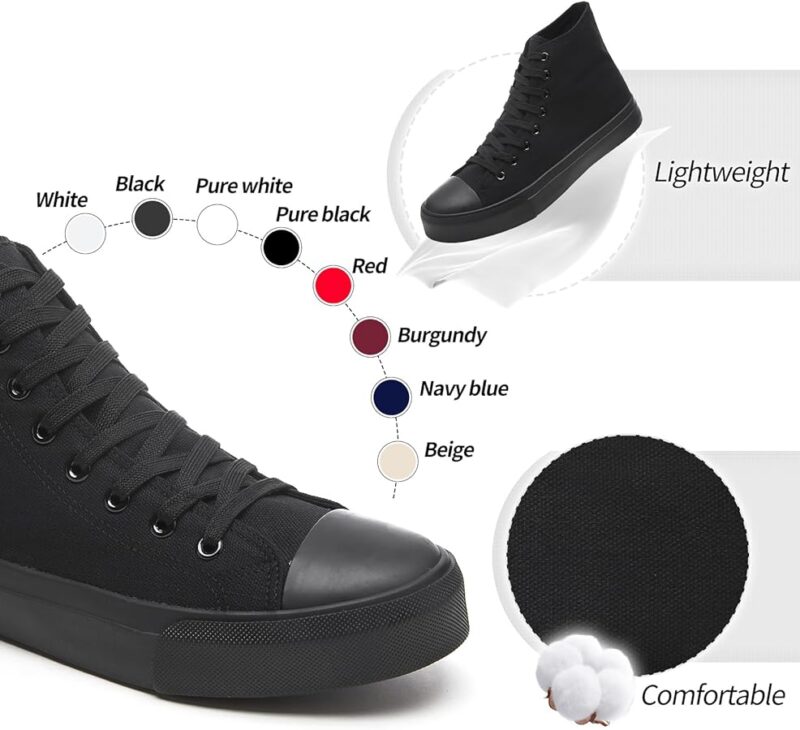 71LLw3Gy34L._AC_UY900_ Men's High Top Canvas Sneakers - All Black