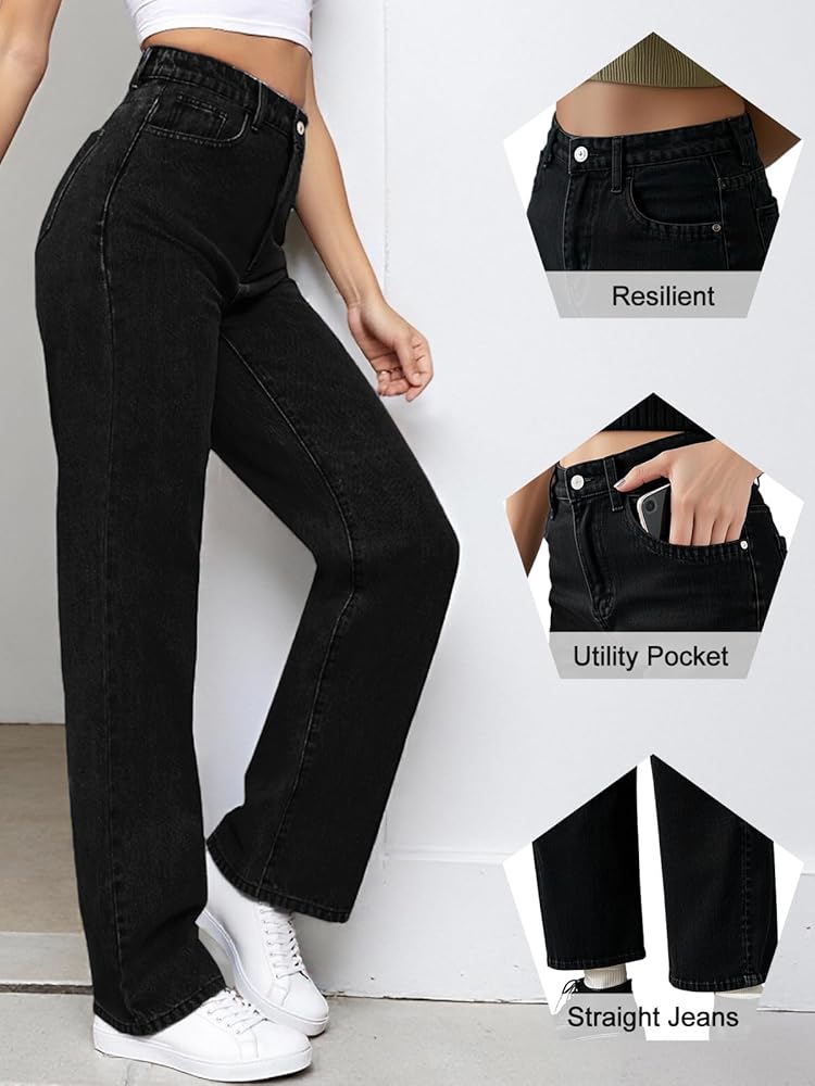 Straight Cut Denim Trousers