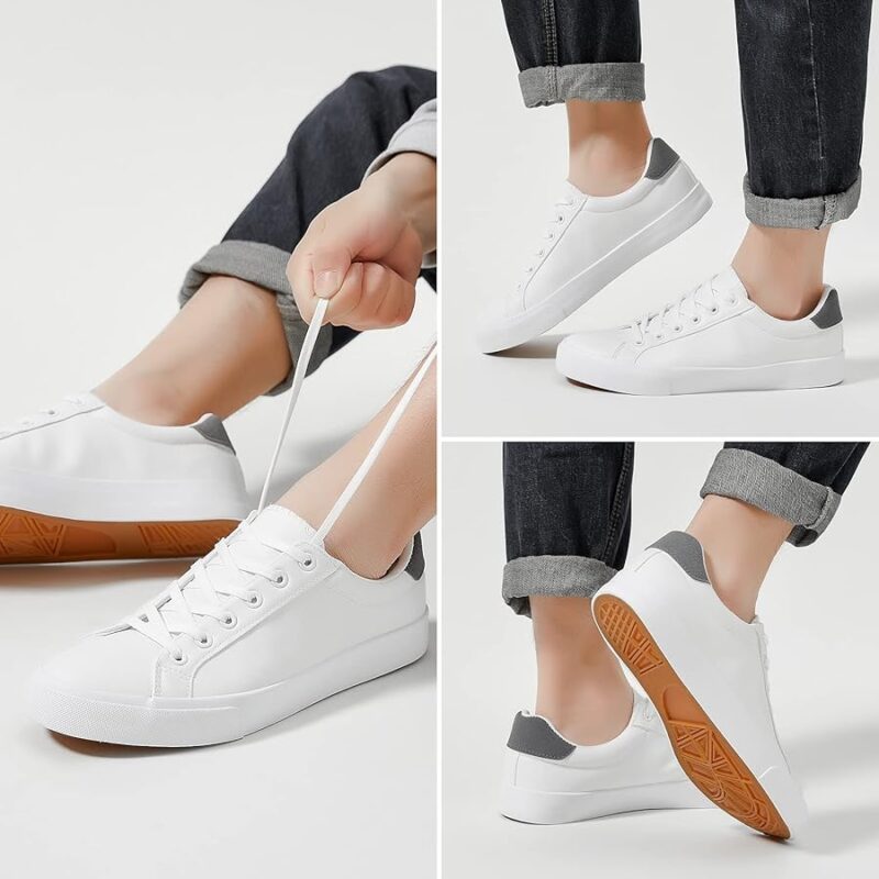 All-White Leather Sneakers - white