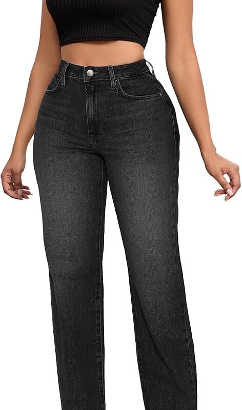 Wide Leg Denim Trousers