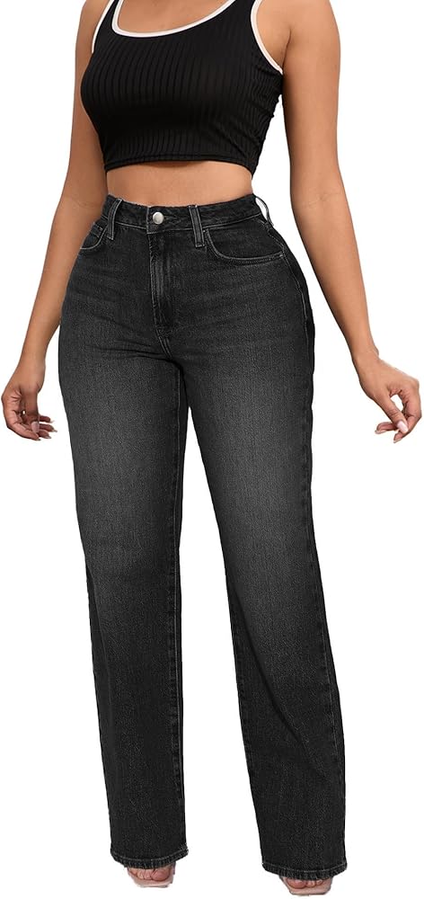 Wide Leg Denim Trousers