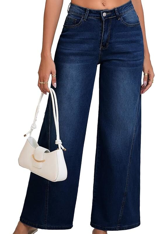 Wide Leg Denim Trousers