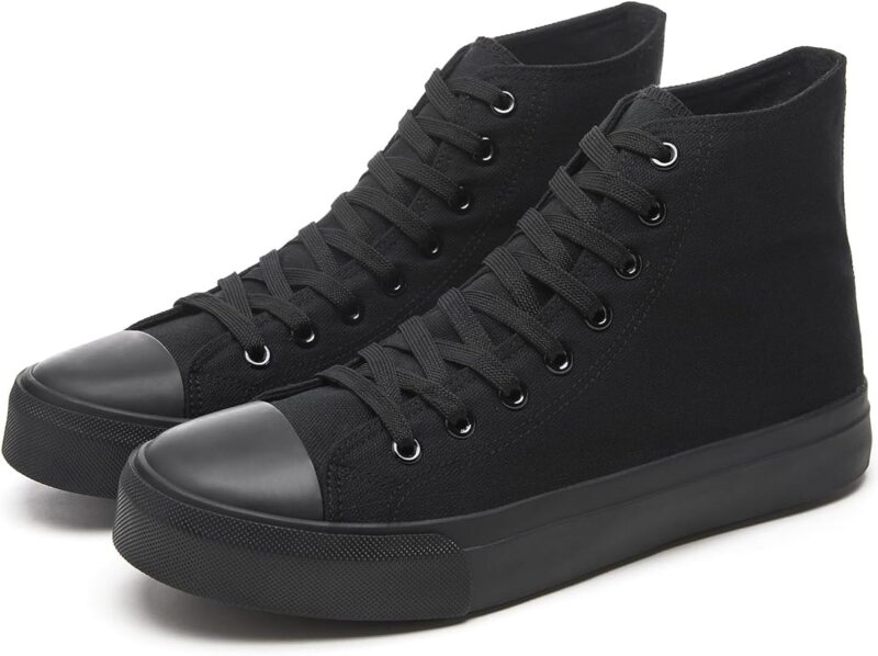 71Z4VqAC1uL._AC_UY900_ Men's High Top Canvas Sneakers - All Black