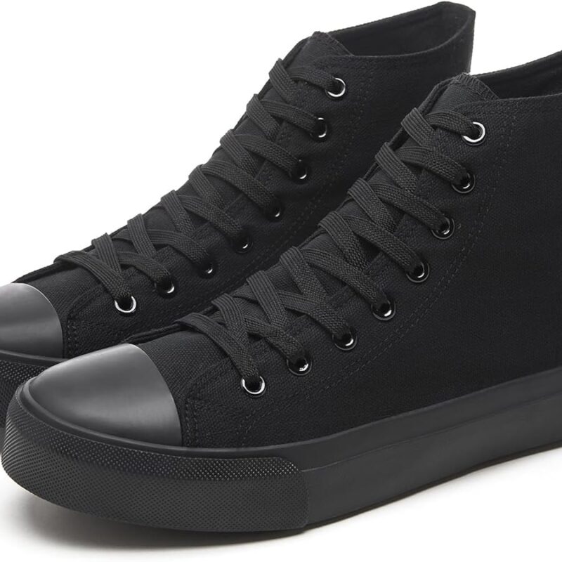 71Z4VqAC1uL._AC_UY900_ Men's High Top Canvas Sneakers - All Black