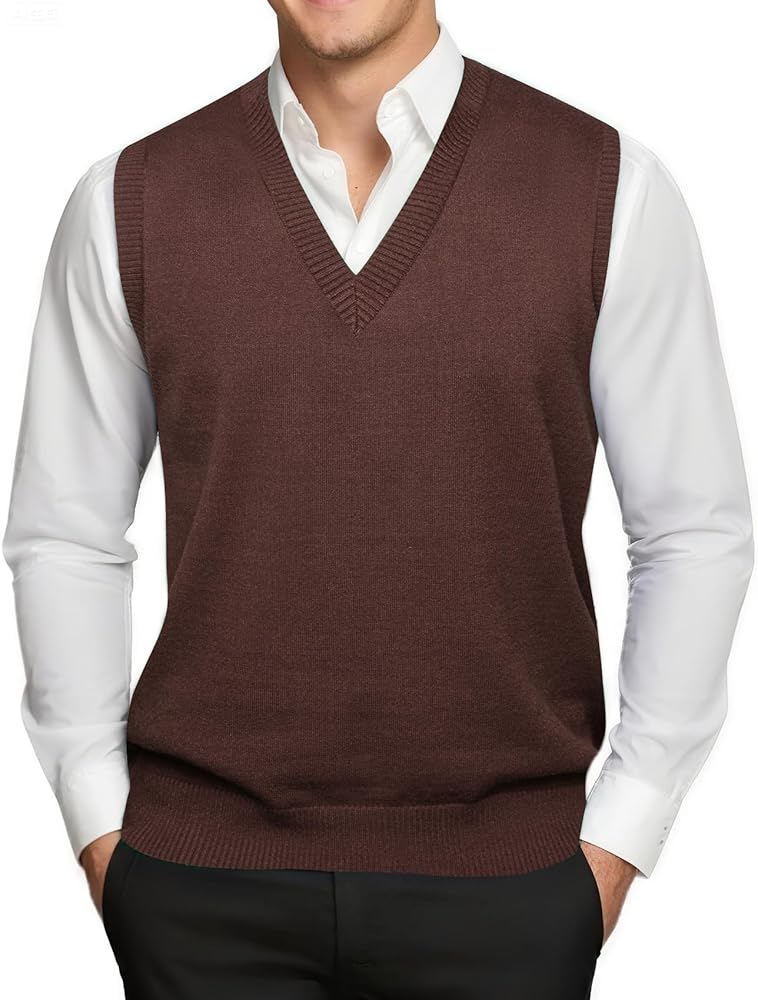 71eBOMO04AL._AC_UY1000_ V-Neck Sweater Vest – Brown