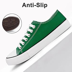 Low Top Canvas Sneakers for Men - Green