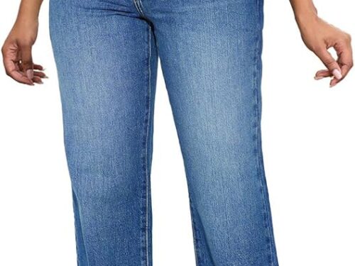 Wide Leg Denim Trousers