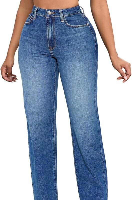 Wide Leg Denim Trousers