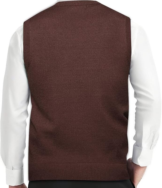 71kJ+KEIXRL._AC_UY1000_ V-Neck Sweater Vest – Brown