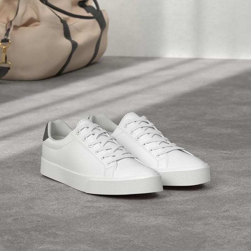 All-White Leather Sneakers - white