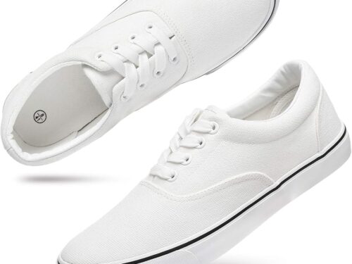 Men's Classic Low Top Canvas Fashion Sneaker - White