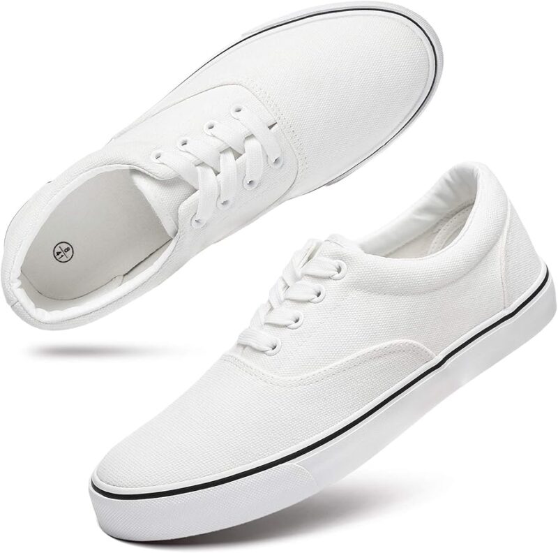 Men's Classic Low Top Canvas Fashion Sneaker - White