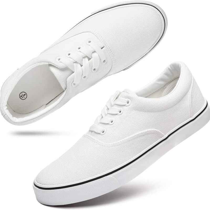 Men's Classic Low Top Canvas Fashion Sneaker - White