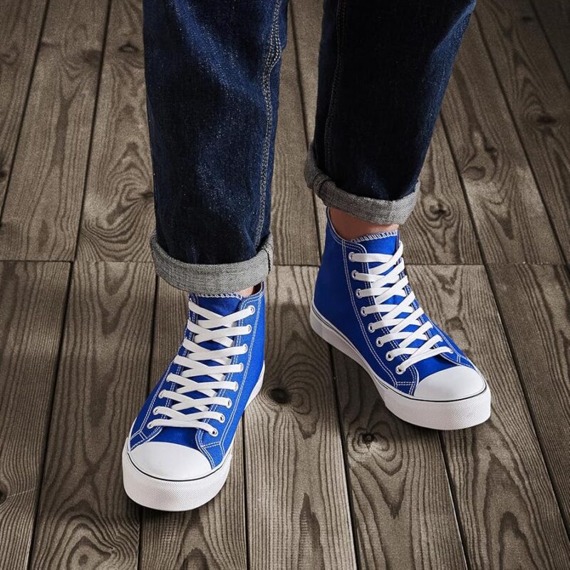 Men's High Top Canvas Sneakers - Blue