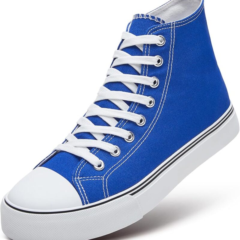 Men's High Top Canvas Sneakers - Blue