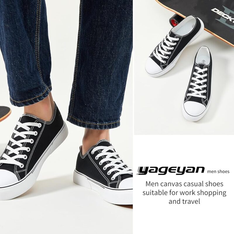 813EDUpe1-L._AC_UY900_ Men's Low Top Canvas Sneakers - Black