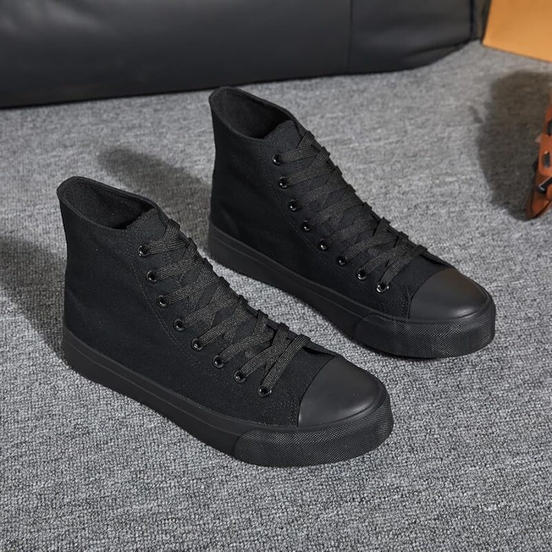 8143wbrK4pL._AC_UY900_ Men's High Top Canvas Sneakers - All Black