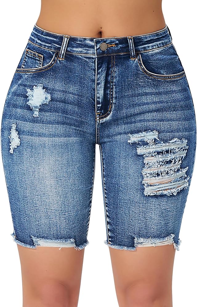 Ripped Denim Shorts