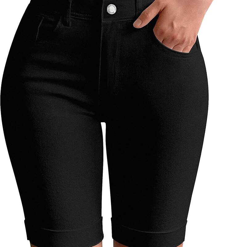 Black Denim Shorts (Ladies)