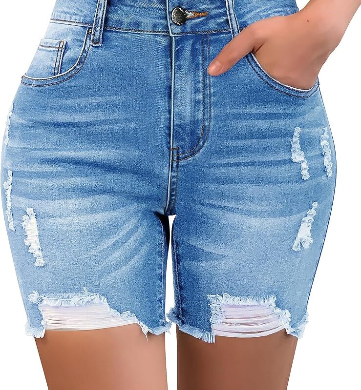 818nh2hCmkL._AC_UY1000_ High Waist Denim Shorts