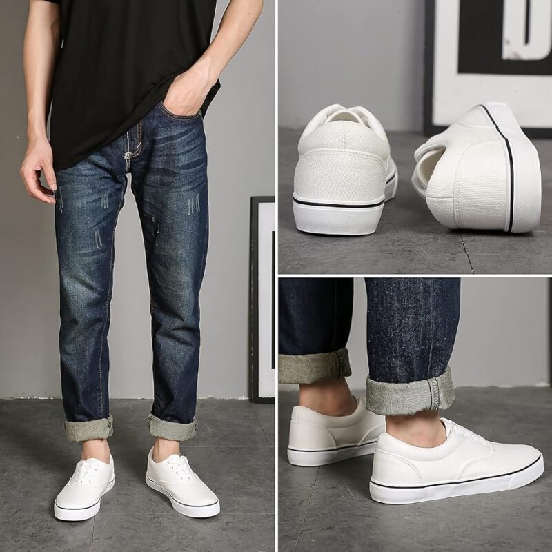 Men's Classic Low Top Canvas Fashion Sneaker - White
