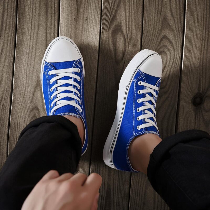 Low Top Canvas Sneakers for Men - Blue