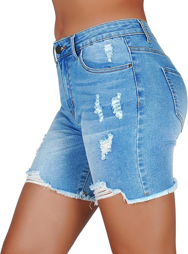 81i6u4Tb3YL._AC_UY1000_ High Waist Denim Shorts