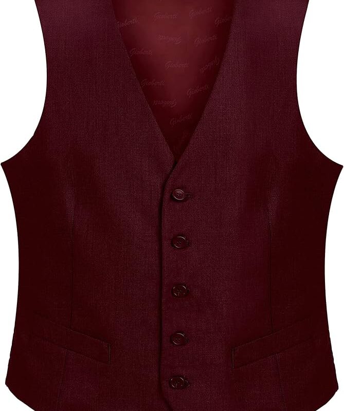 Slim Fit Vest - Maroon