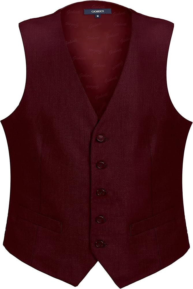 Slim Fit Vest - Maroon