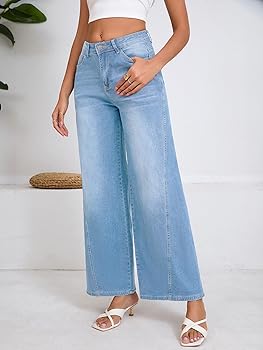Wide Leg Denim Trousers