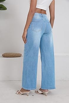Wide Leg Denim Trousers