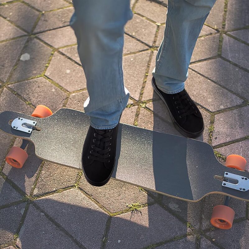 Low Top Canvas Sneakers for Men - Black