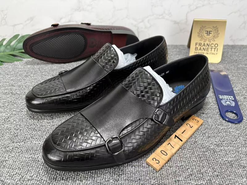 Men's Textured Strap Loafers - Black