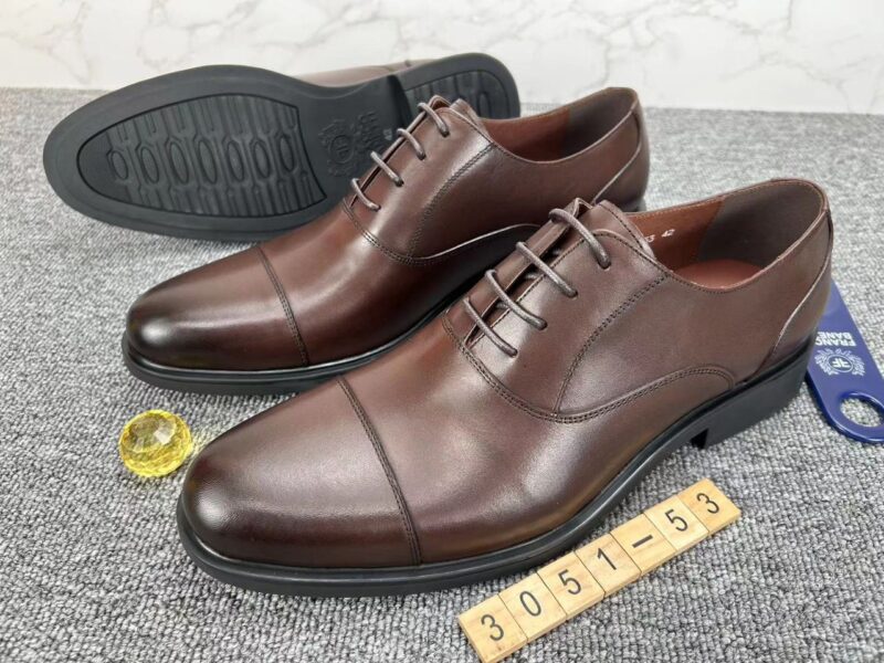 Men's Formal Lace-Up Shoes - Wine Brown