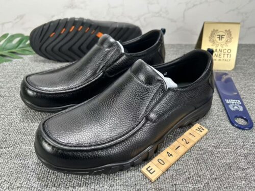 Men's Formal Plain Derby - Black (Pebble Grain)