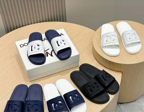 Unisex Logo-Strap Slides - White