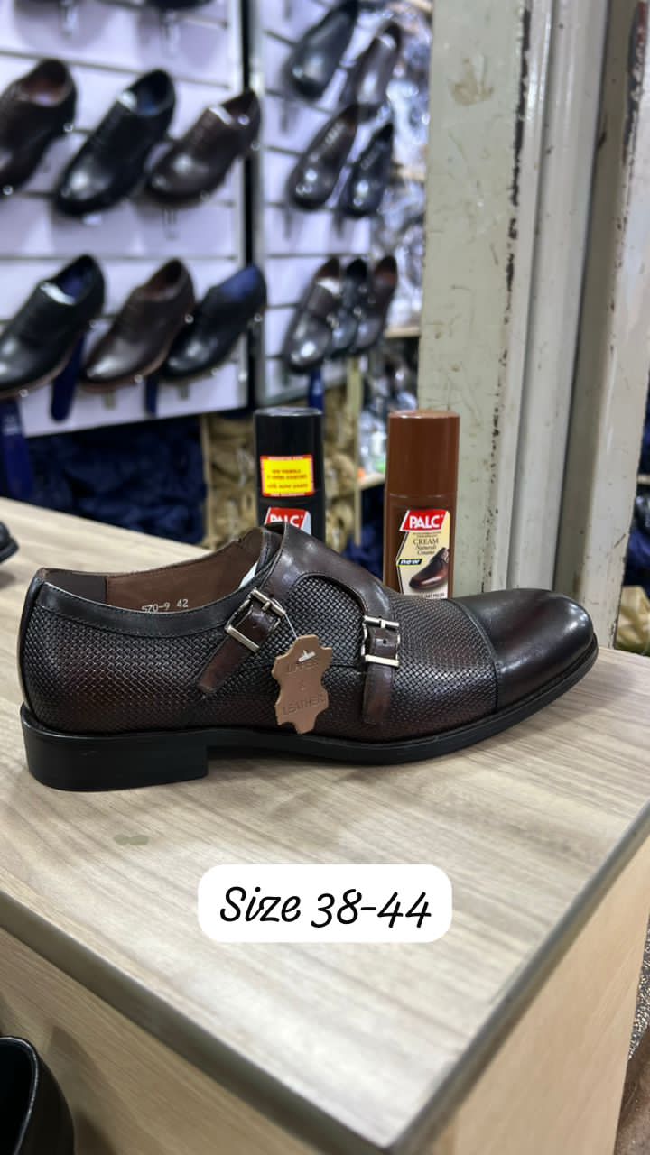 IMG-20251217-WA0263 Men's Textured Strap-Loafer Dress Shoe - Dark Brown