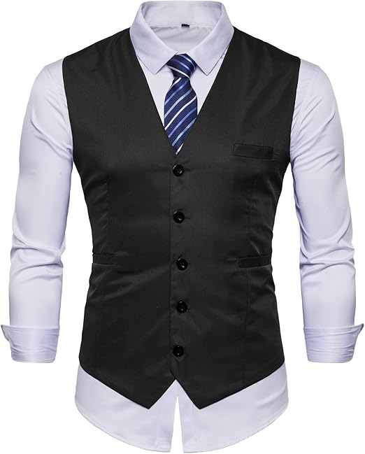 Slim Fit Vest - Black