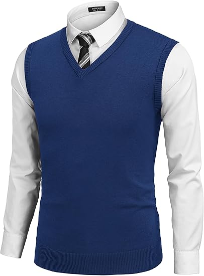 V-Neck Sweater Vest – Blue