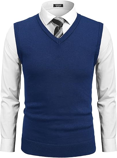 V-Neck Sweater Vest – Blue