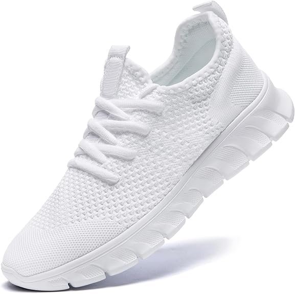 Women breathable running  Sneakers - White